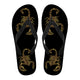 Golden Scorpio Black Flip Flops - Freedom Look