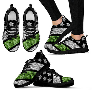 Marine Green Thin Line - Shoes - Black Women's Sneakers