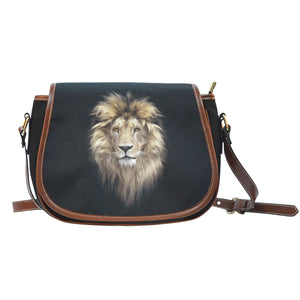 Lion Canvas/Leather Saddle Bag