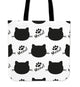 Black White Cat Cloth Cotton Tote Bag
