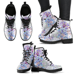 Floral Mandala Colorful Handcrafted Women's Vegan-Friendly Leather Boots
