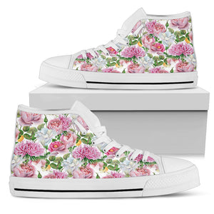 Watercolor Floral Women's High Top Shoes