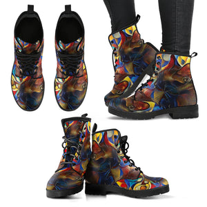 Cat Abstract Handcrafted Women's Vegan-Friendly Leather Boots