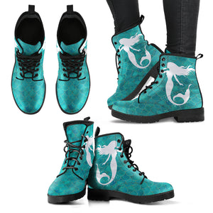 Mermaid Green Handcrafted Women's Vegan-Friendly Leather Boots