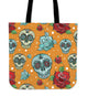 Orange Skull Cloth Cotton Tote Bag