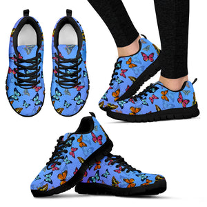 Blue Butterfly Sneakers, Butterflies Gift - Freedom Look