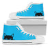 Cat Blue Women's High Top Shoes