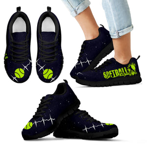 Softball Heartbeat - Shoes - Kid's Sneakers - Christmas Birthday Gift