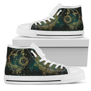Sun & Moon - Women's Crafted White Sole High Top Shoes