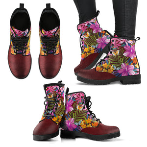 Tropical Butterfly Handcrafted Women's Vegan-Friendly Leather Boots