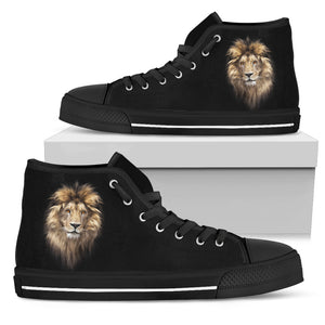 Lion Men's And Women's High Top Shoes