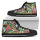 Funky Patterns in Greens - Women's High Top Shoes (Black)