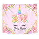 Unicorn Tapestry With Custom Name - Living Room Bedroom Art Wall Decor Gift