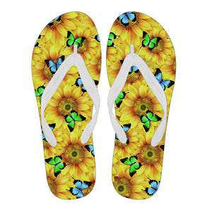Sunflower Butterfly Women's Flip Flops