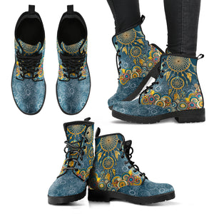 Colorful Dreamcatcher Mandala Handcrafted Women's Vegan-Friendly Leather Boots