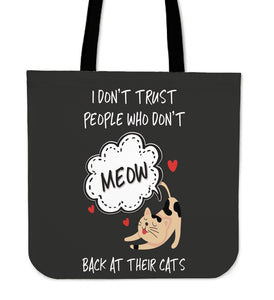 Meow Back At Their Cats Cloth Cotton Tote Bag Christmas Birthday Gift
