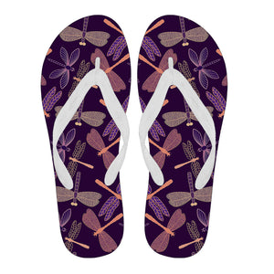 Dragonfly Violet Women's Flip Flops - Freedom Look
