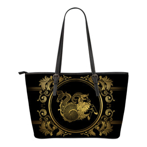 Capricorn Zodiac Star Sign Small Leather Tote Bag - Freedom Look