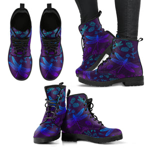Purple Dragonfly Handcrafted Women's Vegan-Friendly Leather Boots