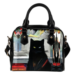 Art Cat Shoulder Handbag Christmas Mom Gift