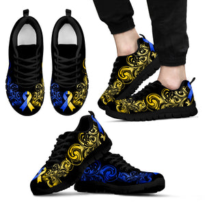 Down Syndrome Awareness - Shoes - Black Men's Sneakers