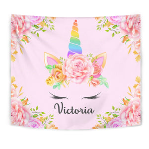 Victoria - Personalized Unicorn Tapestry