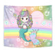Mermaid Tapestry With Custom Name - Living Room Bedroom Art Wall Decor Gift