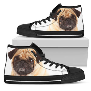 Pug Dog - Women's High Top Canvas Shoes