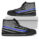 Honor Respect Blue Line Police - Men's High Top Shoes