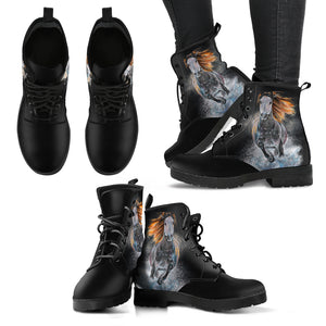 Horse Black Handcrafted Women's Vegan-Friendly Leather Boots