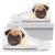Pug Dog - White Women's High Top Shoes