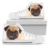 Pug Dog - White Women's High Top Shoes