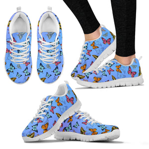 Blue Butterfly Sneakers, Butterflies Gift - Freedom Look