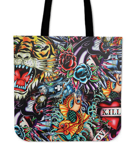 Tattoo Art Cloth Cotton Tote Bag