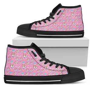 Chihuahua Dog Womens High Top Shoes Black