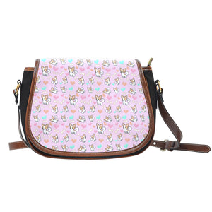 Chihuahua Dog Lovers Canvas Saddle Bag Cross Body Zipper Bag Purse Gift