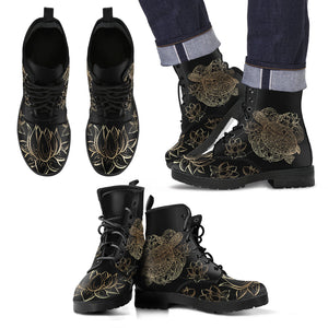 Sea Turtle & Lotus Women's Vegan-Friendly Leather Boots