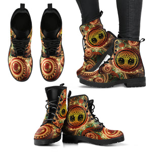 Tree Of Life Handcrafted Premium Vegan-Friendly Leather Boots