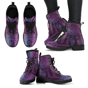 Purple Dream Catcher Handcrafted Women's Vegan-Friendly Leather Boots