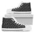 Men's High Top Canvas Shoes - Black Music Note Design