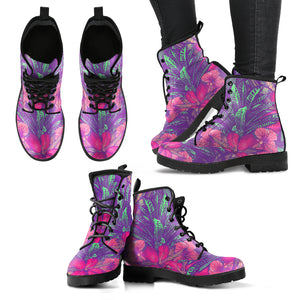 Tropical Flower Women's Vegan-Friendly Leather Boots