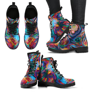 Abstract Oil Paintings - Women's Vegan-Friendly Leather Boots