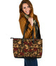Sugar Skull Big Leather Tote Bag Christmas Birthday Gift