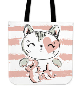 Cat Pink Cloth Tote Bag
