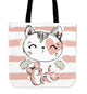 Cat Pink Cloth Tote Bag