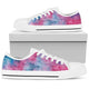Pink Watercolor - Women's Low Top Shoes (White)