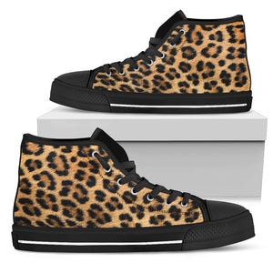 Leopard Fur Print - Men's High Top Shoes