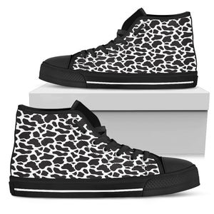 Cow Animal Print - Women's High Top Shoes