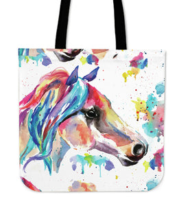 Watercolor Horse Cloth Cotton Tote Bag Christmas Birthday Gift