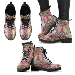 Watercolor Paisley Mandala Handcrafted Boots
